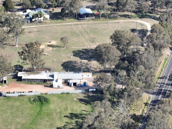 Drone flyover of slaughterhouse