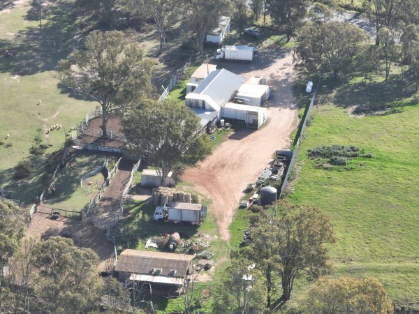 Drone flyover of slaughterhouse