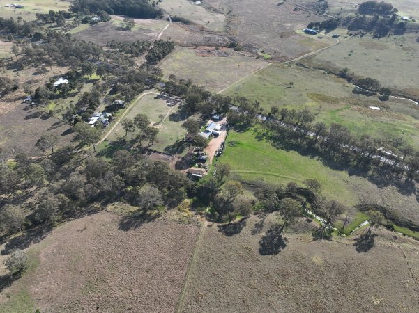 Drone flyover of slaughterhouse