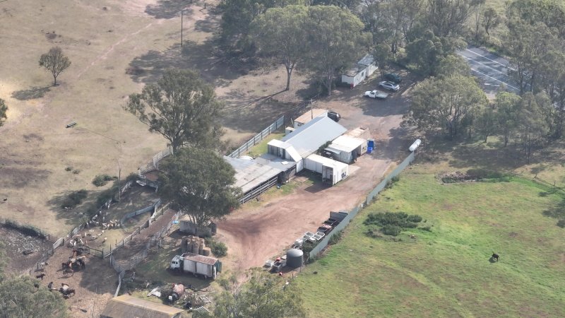 Drone flyover of slaughterhouse