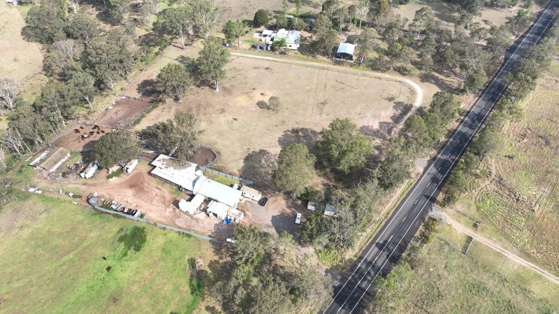 Drone flyover of slaughterhouse