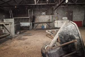 Empty slaughter room - After closure of farm. Scalding tank visible at back left. - Captured at Wally's Piggery, Jeir NSW Australia.