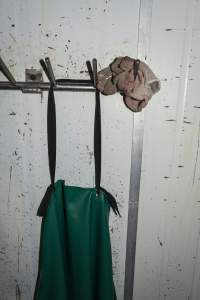 Gloves and apron - CA Sinclair slaughterhouse at Benalla VIC - Captured at Benalla Abattoir, Benalla VIC Australia.