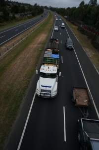 Cow skins in truck on highway - Captured at VIC.
