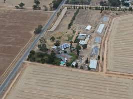 Drone flyover of turkey farm and abattoir - Captured at Numurkah Turkey Supplies - farm and abattoir, Numurkah VIC Australia.