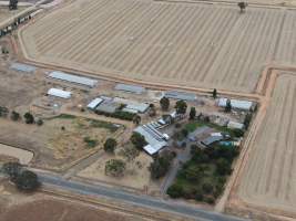Drone flyover of turkey farm and abattoir - Captured at Numurkah Turkey Supplies - farm and abattoir, Numurkah VIC Australia.