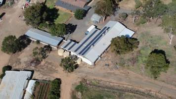 Drone flyover of turkey abattoir - Captured at Numurkah Turkey Supplies - farm and abattoir, Numurkah VIC Australia.
