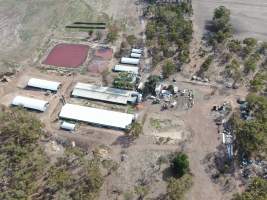 Aerial view - From drone - Captured at Maysleith Piggery - Farm 1, Rushworth VIC Australia.