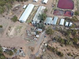 Aerial view - From drone - Captured at Maysleith Piggery - Farm 1, Rushworth VIC Australia.