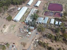 Aerial view - From drone - Captured at Maysleith Piggery - Farm 1, Rushworth VIC Australia.