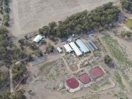 Aerial view - From drone - Captured at Maysleith Piggery - Farm 2, Rushworth VIC Australia.