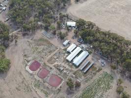 Aerial view - From drone - Captured at Maysleith Piggery - Farm 2, Rushworth VIC Australia.