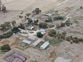 Aerial view - From drone - Captured at Unknown piggery, Kyabram VIC Australia.