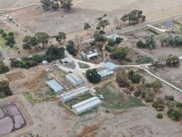 Aerial view - From drone - Captured at Unknown piggery, Kyabram VIC Australia.