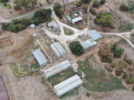 Aerial view - From drone - Captured at Unknown piggery, Kyabram VIC Australia.