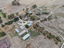 Aerial view - From drone - Captured at Unknown piggery, Kyabram VIC Australia.