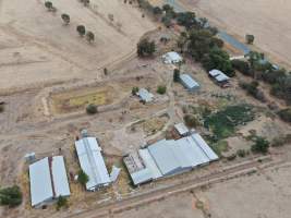 Aerial view - From drone - Captured at Unknown piggery, Tongala VIC Australia.