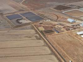 Aerial view - From drone - Captured at Southern Banks Piggery, Torrumbarry VIC Australia.