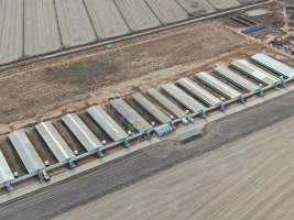 Aerial view - From drone - Captured at Southern Banks Piggery, Torrumbarry VIC Australia.