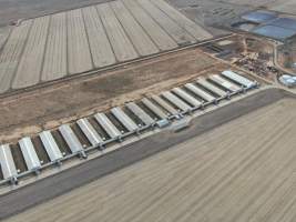 Aerial view - From drone - Captured at Southern Banks Piggery, Torrumbarry VIC Australia.