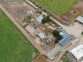 Aerial view - From drone - Captured at Hancock Piggery & Dairy, Leitchville VIC Australia.