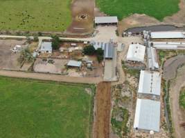 Aerial view - From drone - Captured at Hancock Piggery & Dairy, Leitchville VIC Australia.