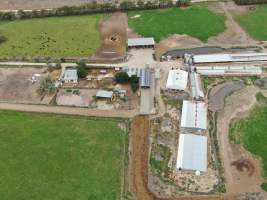 Aerial view - From drone - Captured at Hancock Piggery & Dairy, Leitchville VIC Australia.