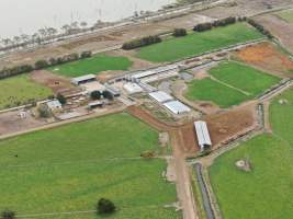 Aerial view - From drone - Captured at Hancock Piggery & Dairy, Leitchville VIC Australia.