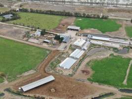 Aerial view - From drone - Captured at Hancock Piggery & Dairy, Leitchville VIC Australia.