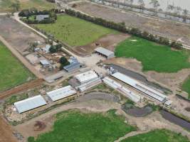 Aerial view - From drone - Captured at Hancock Piggery & Dairy, Leitchville VIC Australia.