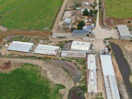 Aerial view - From drone - Captured at Hancock Piggery & Dairy, Leitchville VIC Australia.