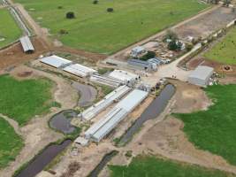 Aerial view - From drone - Captured at Hancock Piggery & Dairy, Leitchville VIC Australia.