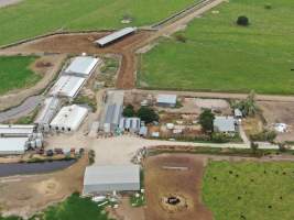 Aerial view - From drone - Captured at Hancock Piggery & Dairy, Leitchville VIC Australia.