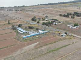 Aerial view - From drone - Captured at Unknown piggery, Leitchville VIC Australia.