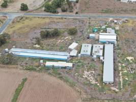 Aerial view - From drone - Captured at Unknown piggery, Leitchville VIC Australia.