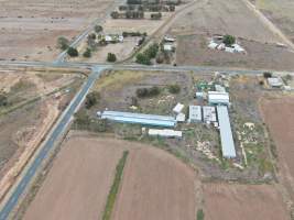 Aerial view - From drone - Captured at Unknown piggery, Leitchville VIC Australia.