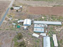 Aerial view - From drone - Captured at Unknown piggery, Leitchville VIC Australia.