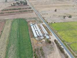 Aerial view - From drone - Captured at Unknown piggery, Leitchville VIC Australia.