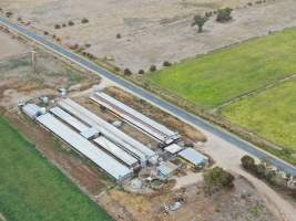 Aerial view - From drone - Captured at Unknown piggery, Leitchville VIC Australia.