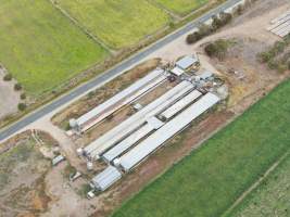 Aerial view - From drone - Captured at Unknown piggery, Leitchville VIC Australia.