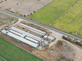 Aerial view - From drone - Captured at Unknown piggery, Leitchville VIC Australia.