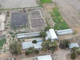 Aerial view - From drone - Captured at Unknown piggery, Leitchville VIC Australia.