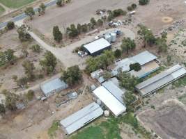 Aerial view - From drone - Captured at Unknown piggery, Leitchville VIC Australia.