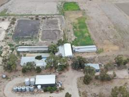 Aerial view - From drone - Captured at Unknown piggery, Leitchville VIC Australia.