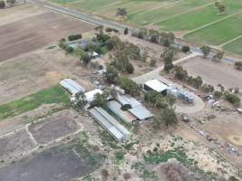 Aerial view - From drone - Captured at Unknown piggery, Leitchville VIC Australia.