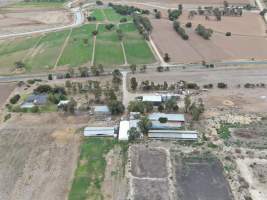 Aerial view - From drone - Captured at Unknown piggery, Leitchville VIC Australia.