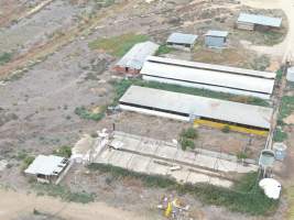 Aerial view - From drone - Captured at Unknown piggery, Leitchville VIC Australia.