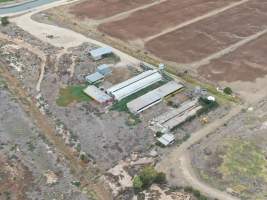 Aerial view - From drone - Captured at Unknown piggery, Leitchville VIC Australia.