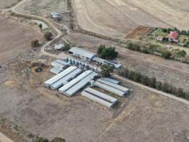 Aerial view - From drone - Captured at Unknown piggery, Leitchville VIC Australia.