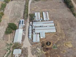 Aerial view - From drone - Captured at Unknown piggery, Leitchville VIC Australia.